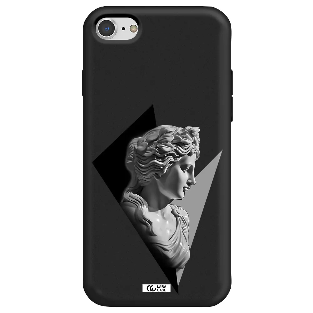 a close-up of a statue Apple iPhone 8 Silicone black Case