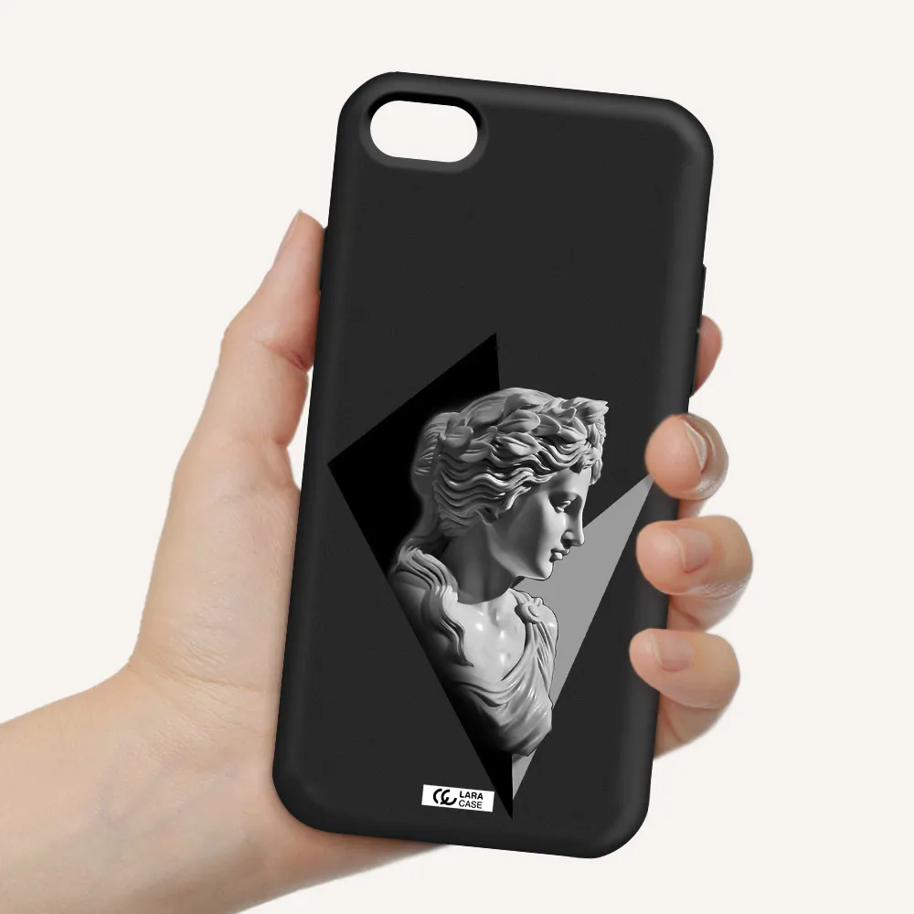 a close-up of a statue Apple iPhone 8 Silicone black Case