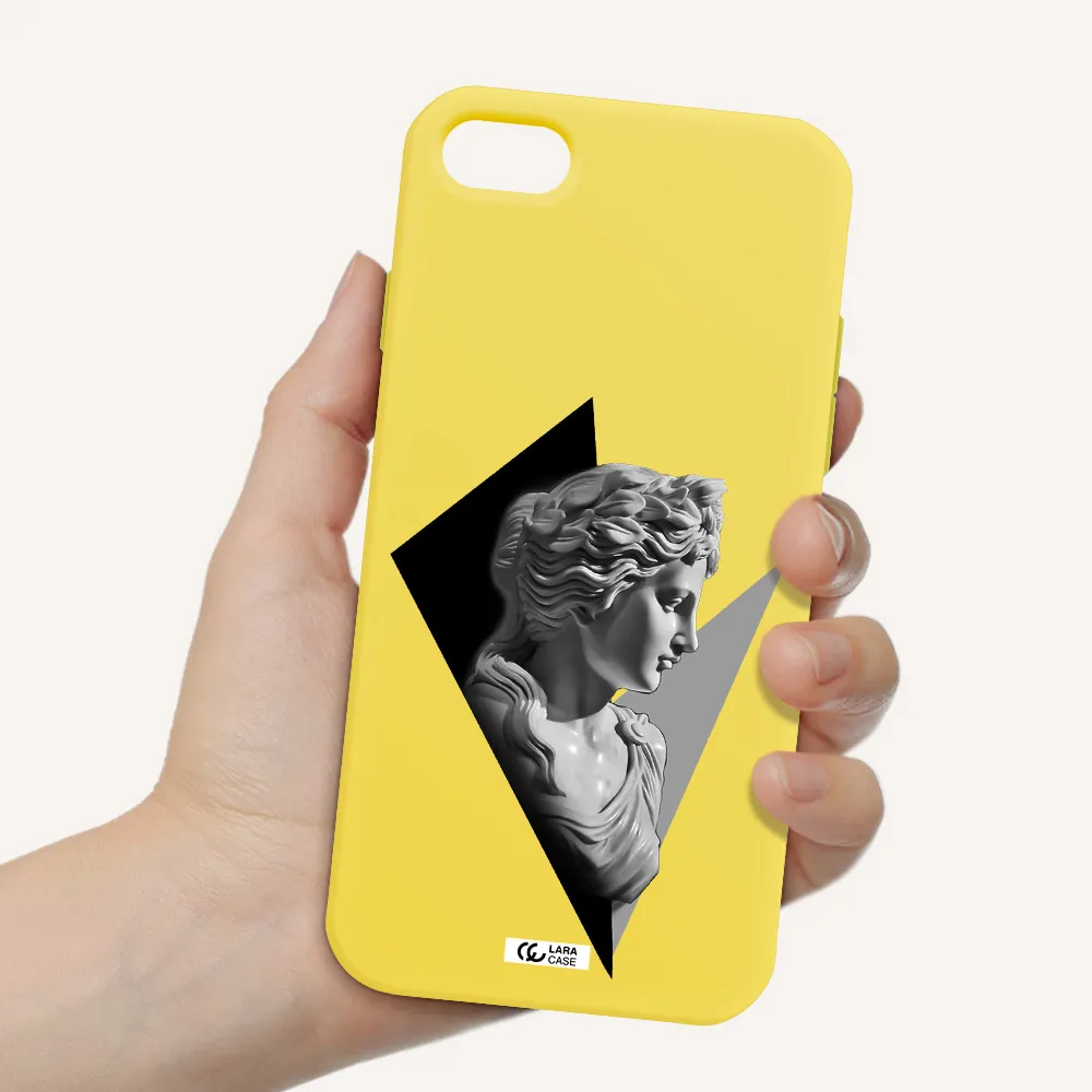 a close-up of a statue Apple iPhone 8 Silicone canary yellow Case
