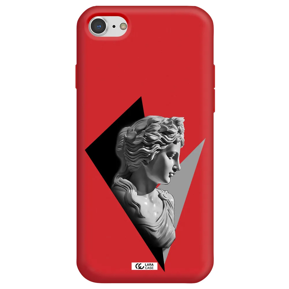 a close-up of a statue Apple iPhone 8 Silicone Imperial Red Case