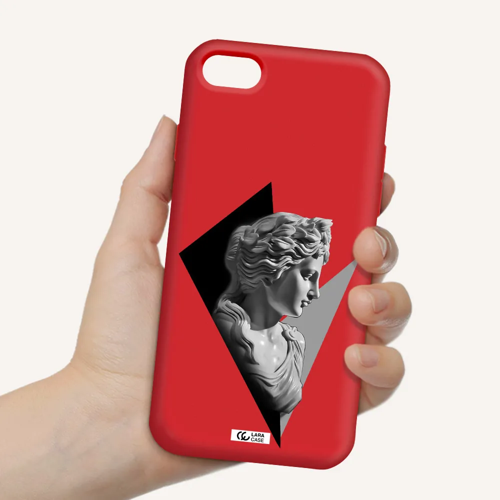 a close-up of a statue Apple iPhone 8 Silicone Imperial Red Case