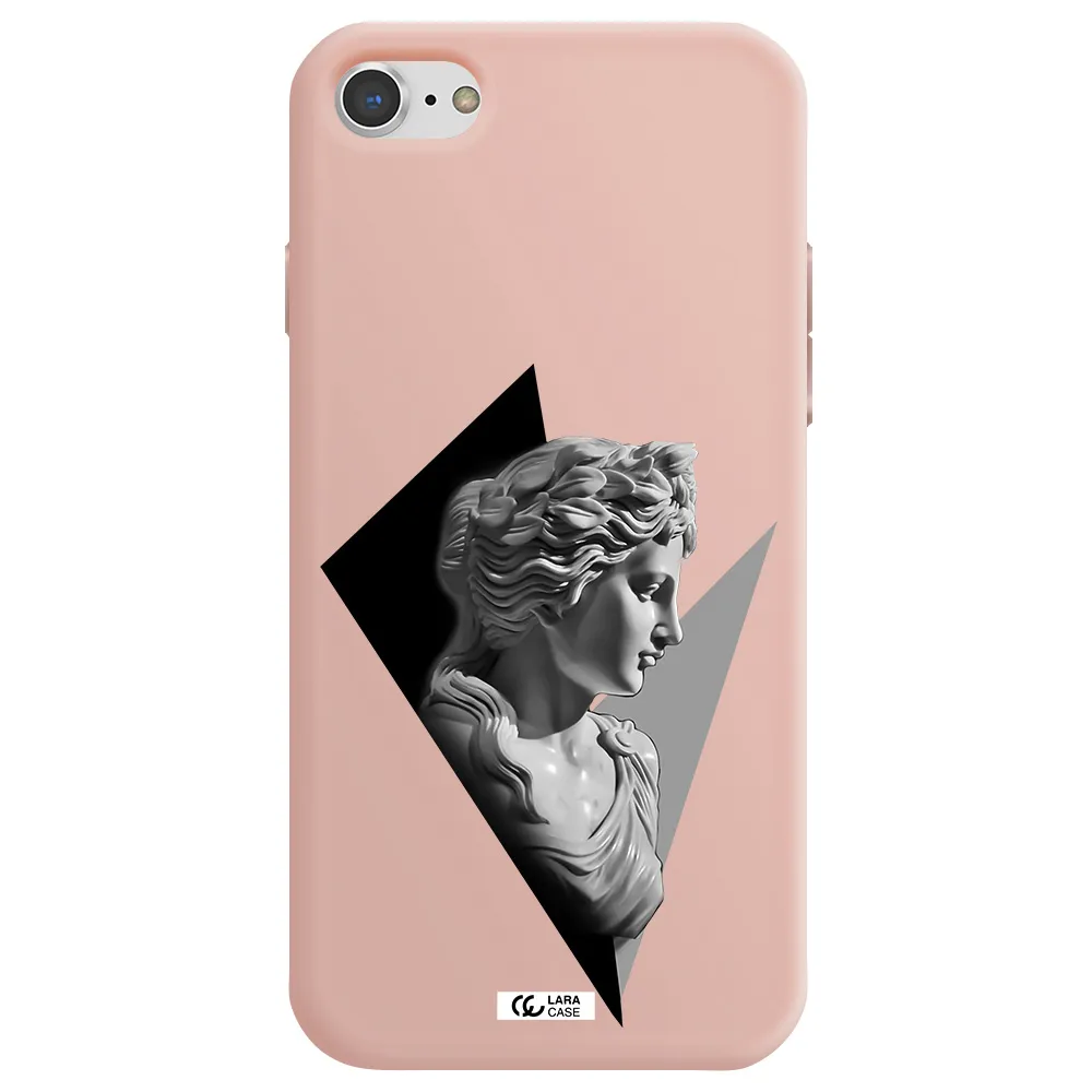 a close-up of a statue Apple iPhone 8 Silicone pastel pink Case