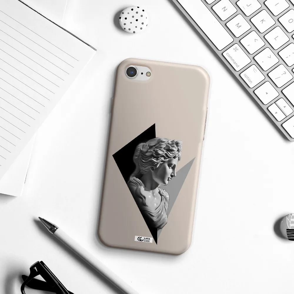 a close-up of a statue Apple iPhone 8 Silicone Stone Case