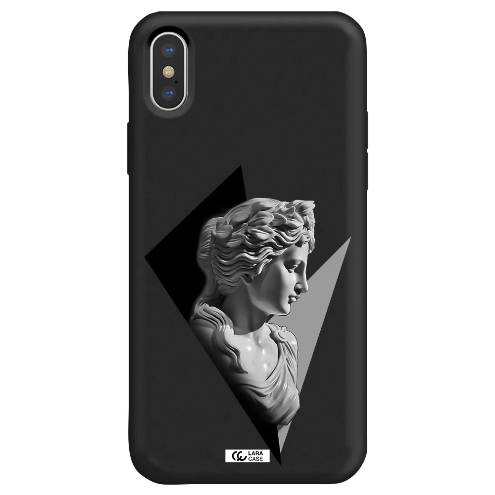 a close-up of a statue Apple iPhone X Silicone black Case