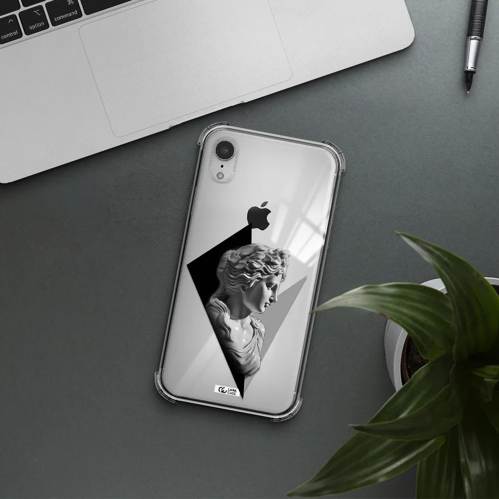 a close-up of a statue Apple iPhone XR Clear PC Case