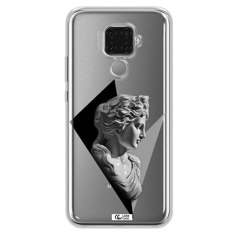 a close-up of a statue Huawei Mate 30 Lite Clear TPU Case