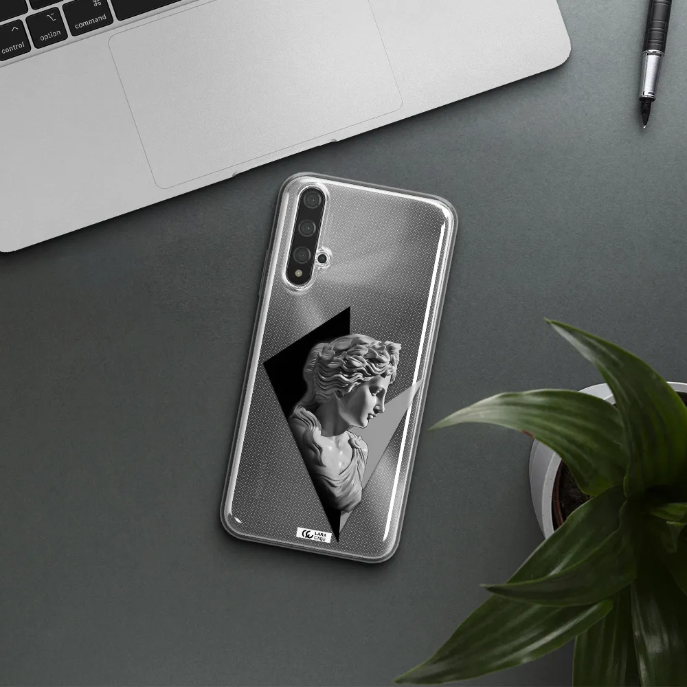 a close-up of a statue Huawei Nova 5t Clear TPU Case