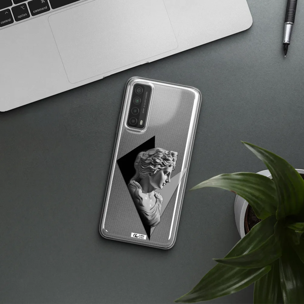 a close-up of a statue Huawei P Smart 2021 Clear TPU Case