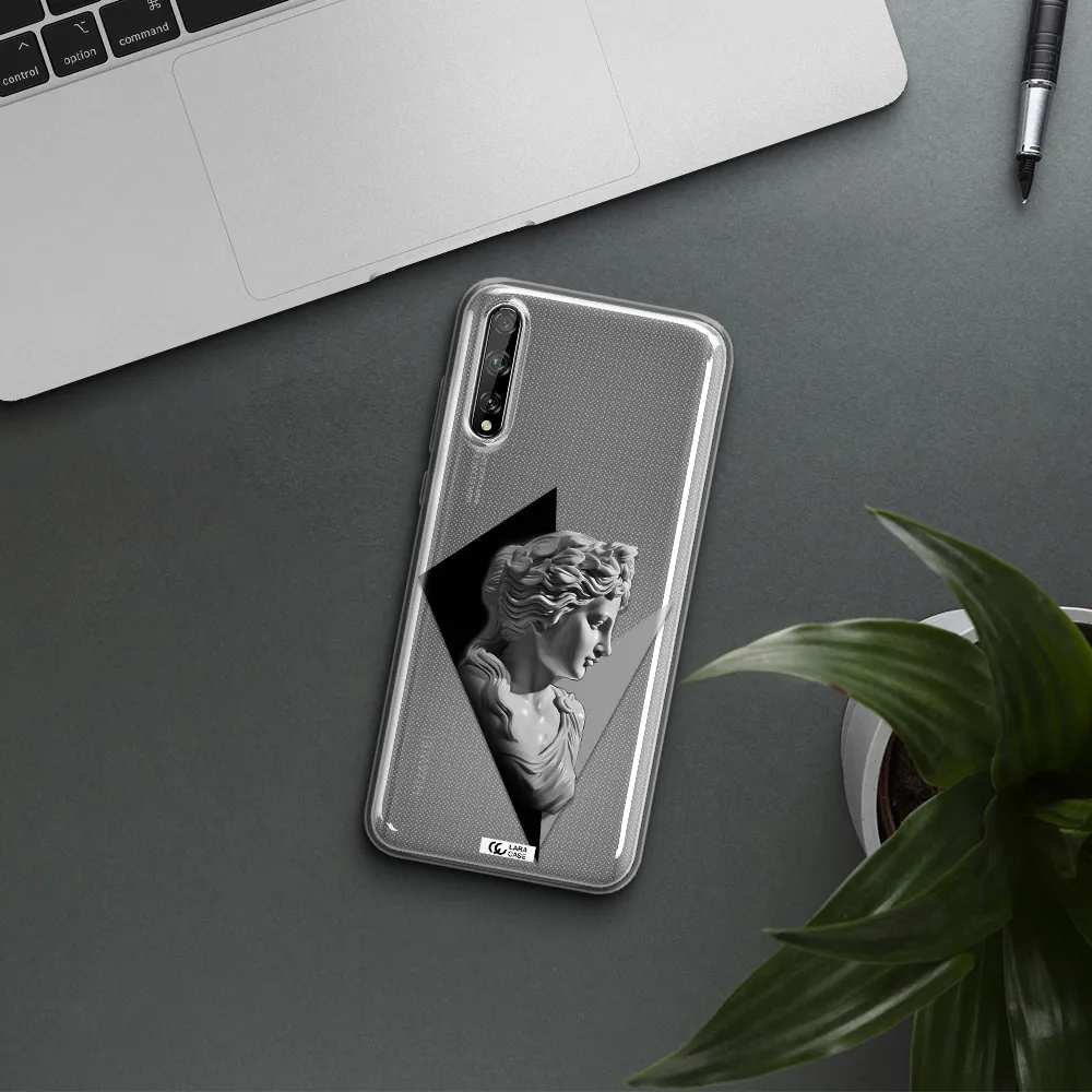a close-up of a statue Huawei P Smart S Clear TPU Case