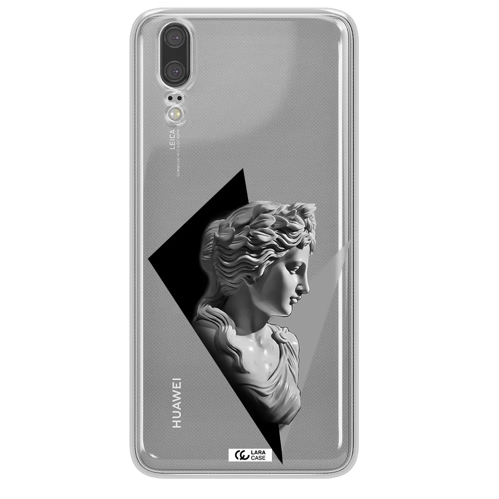 a close-up of a statue Huawei P20 Clear TPU Case