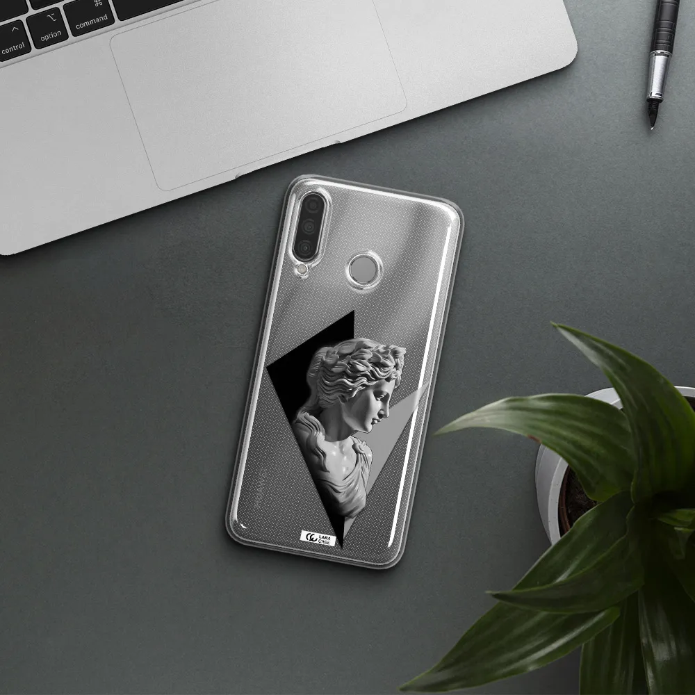 a close-up of a statue Huawei P30 Lite Clear TPU Case