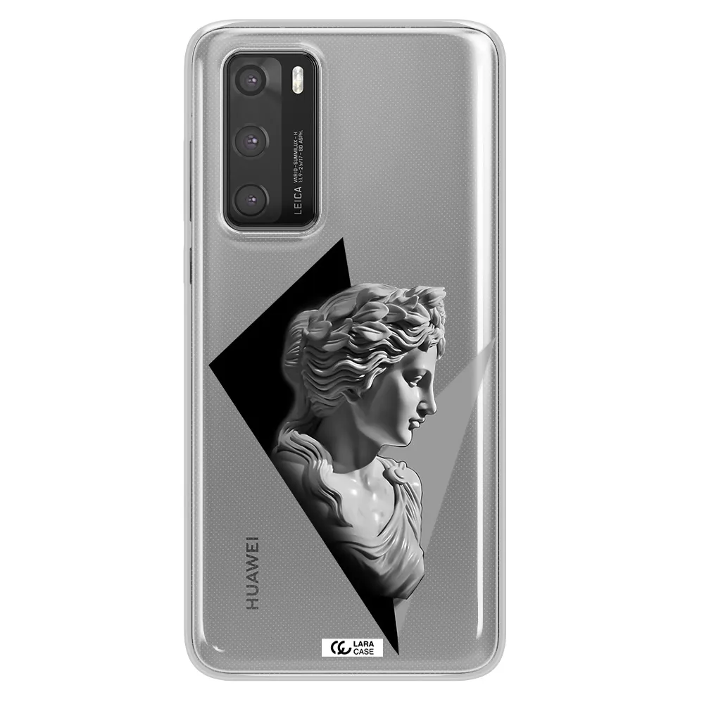 a close-up of a statue Huawei P40 Clear TPU Case