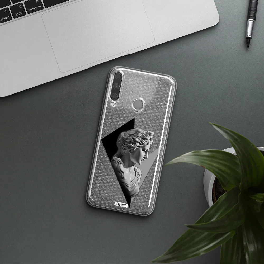 a close-up of a statue Huawei P40 Lite E Clear TPU Case