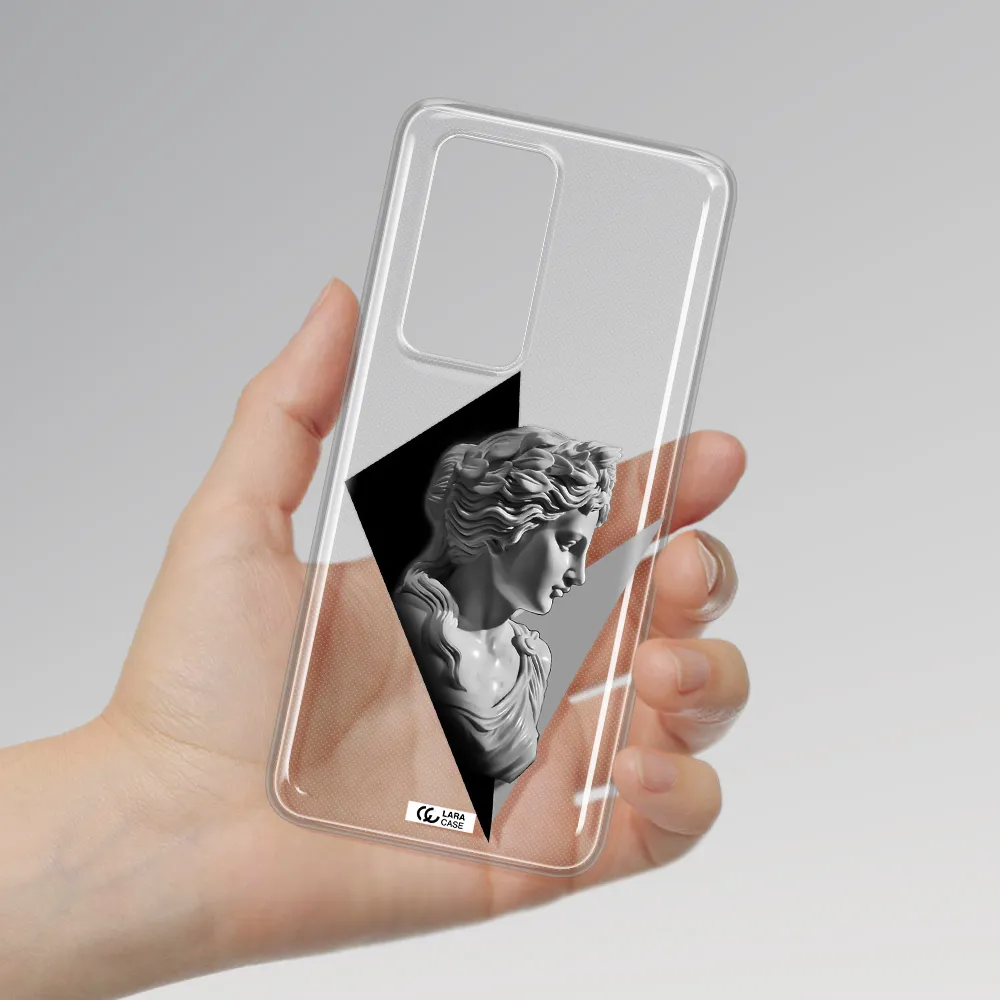 a close-up of a statue Huawei P40 Pro Clear TPU Case