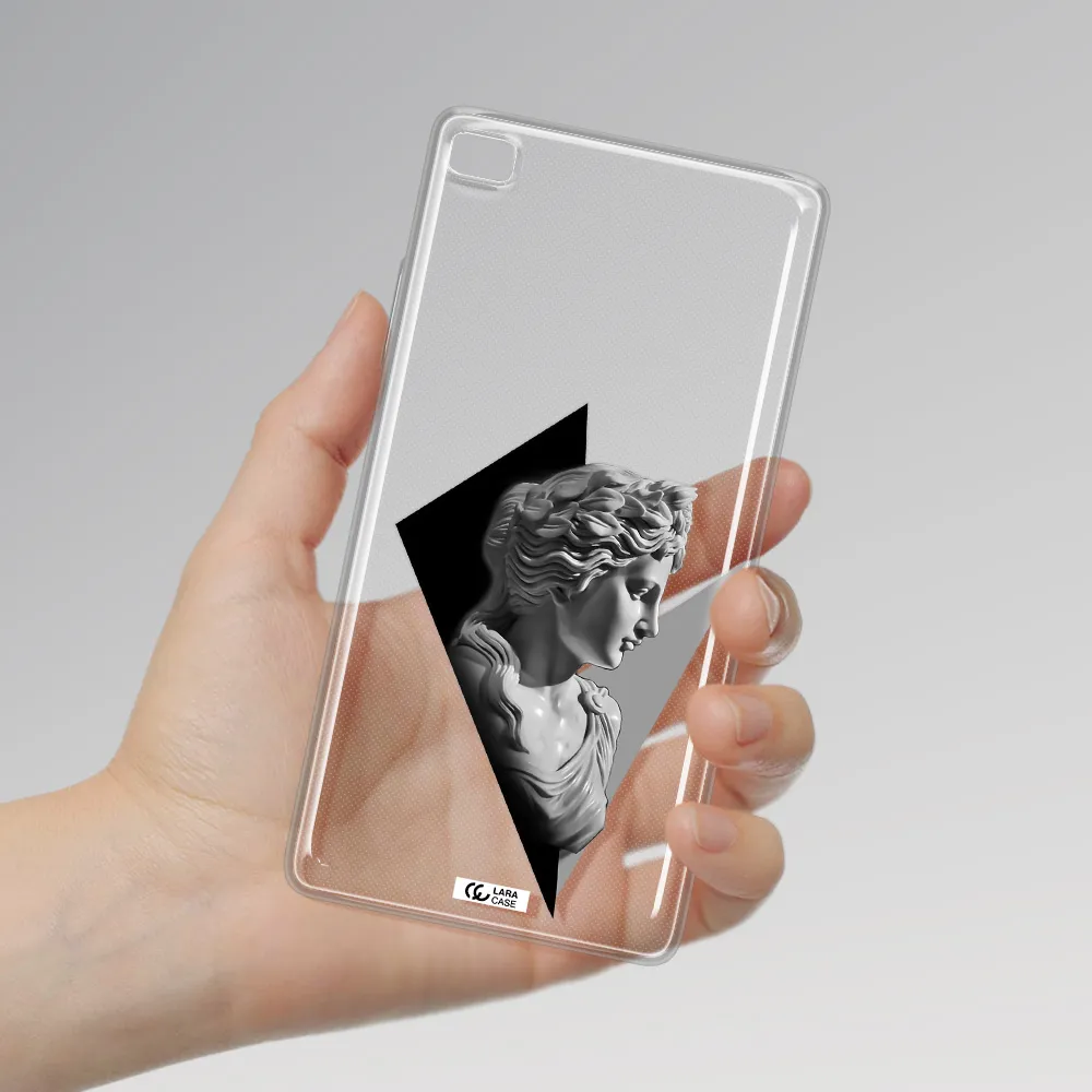a close-up of a statue Huawei P8 Clear TPU Case