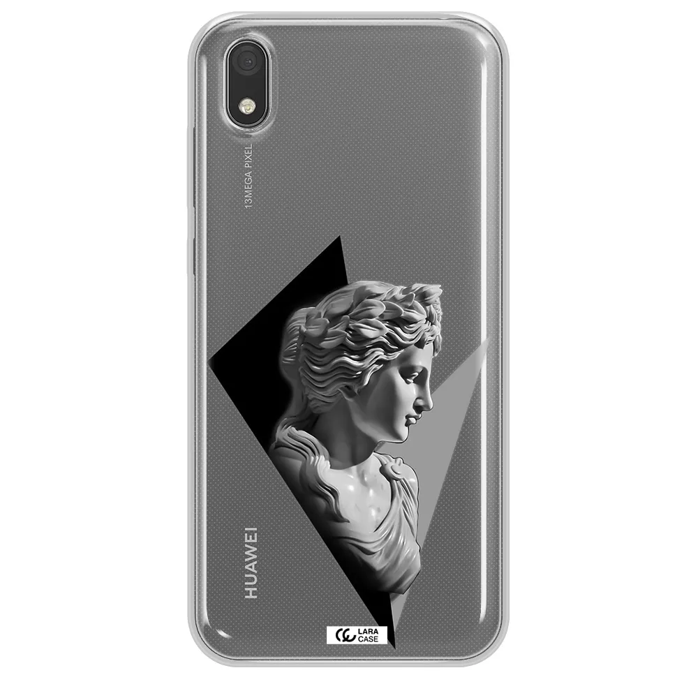 a close-up of a statue Huawei Y5 2019 Clear TPU Case