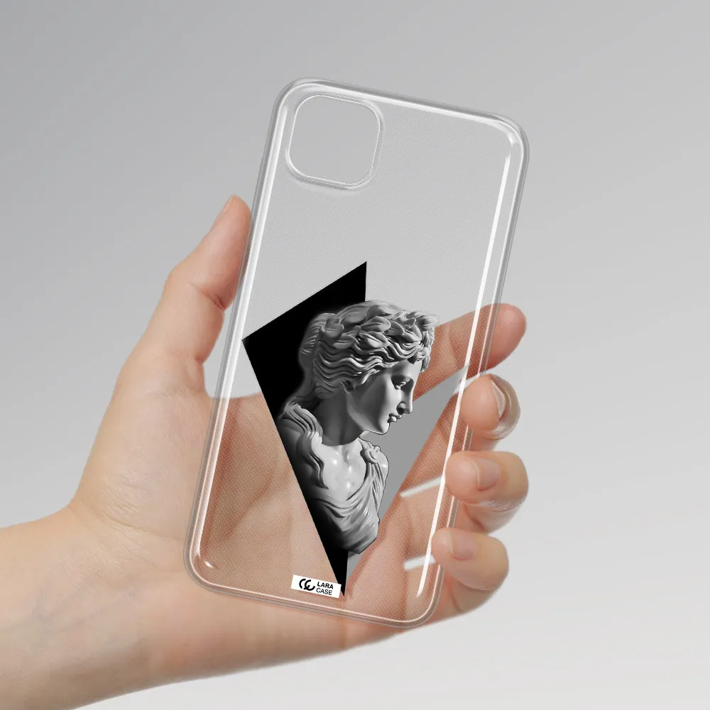 a close-up of a statue Huawei Y5P Clear TPU Case