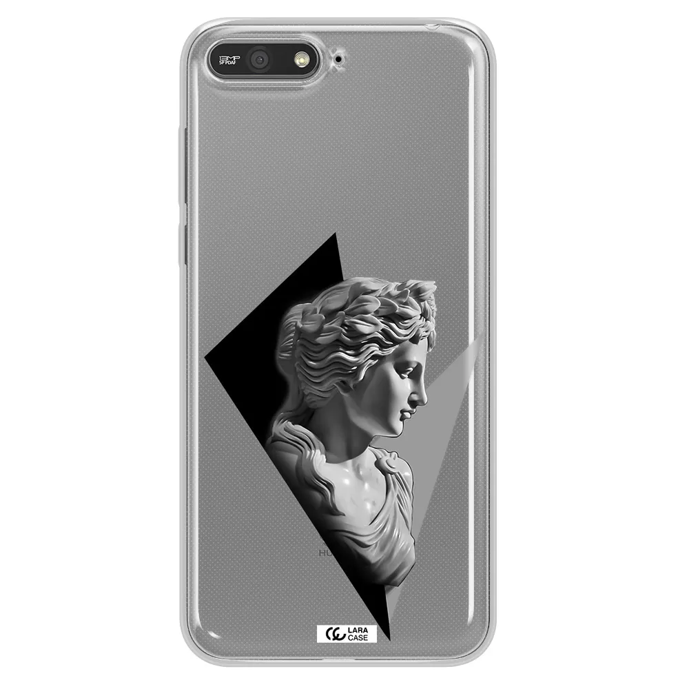 a close-up of a statue Huawei Y6 2018 Clear TPU Case