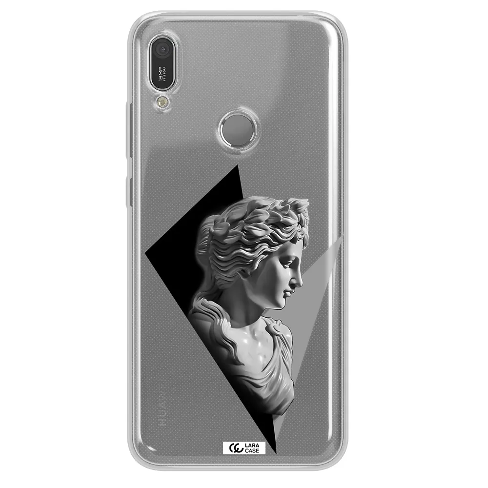 a close-up of a statue Huawei Y6 2019 Clear TPU Case
