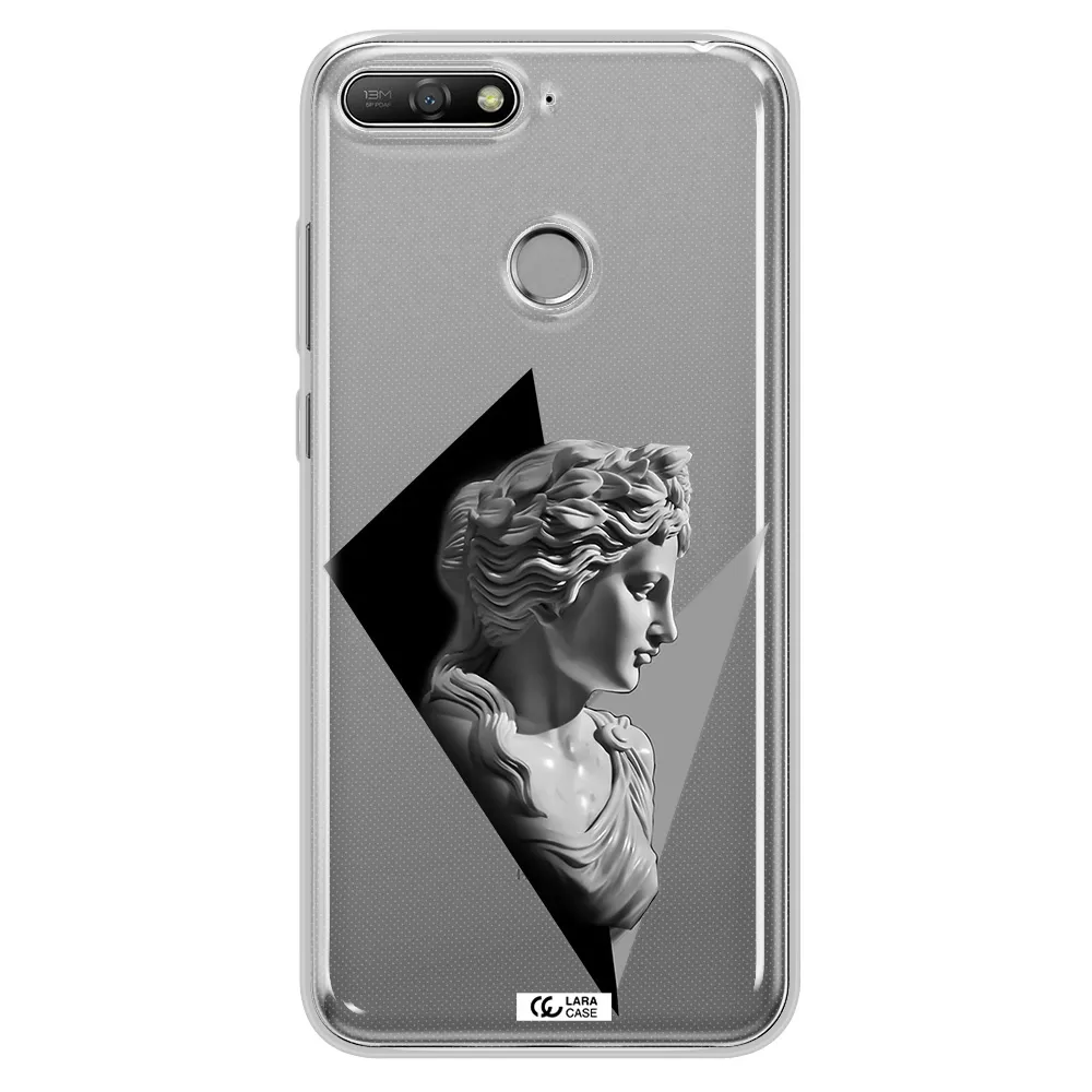 a close-up of a statue Huawei Y6 Prime 2018 Clear TPU Case
