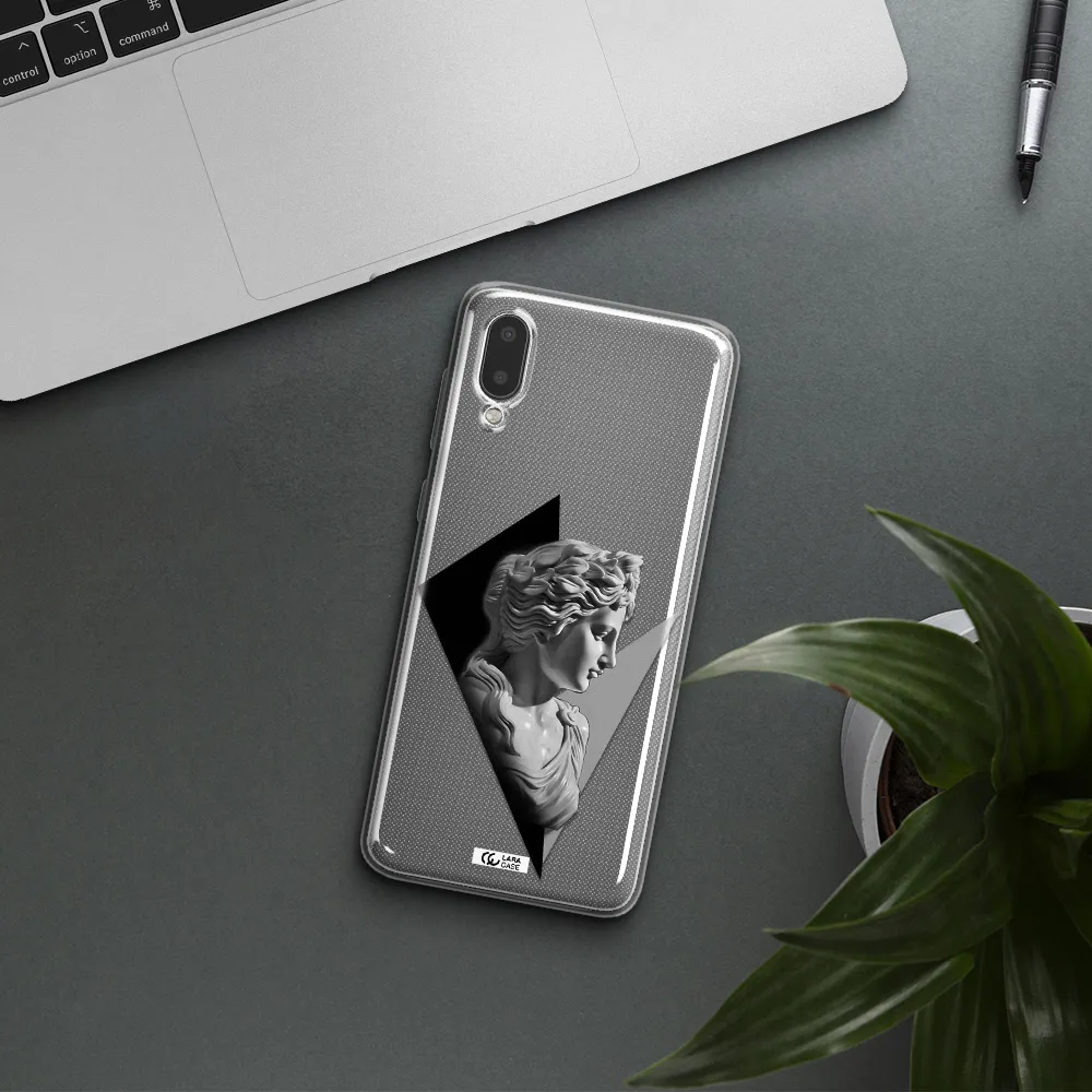 a close-up of a statue Samsung A02 Clear TPU Case