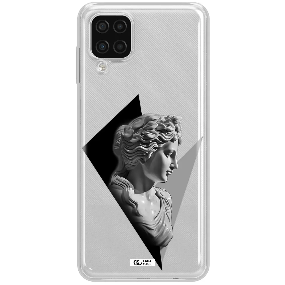 a close-up of a statue Samsung A12 4g Clear TPU Case