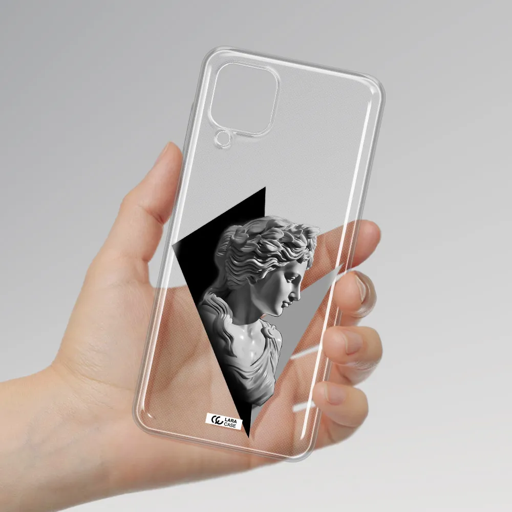 a close-up of a statue Samsung A12 4g Clear TPU Case