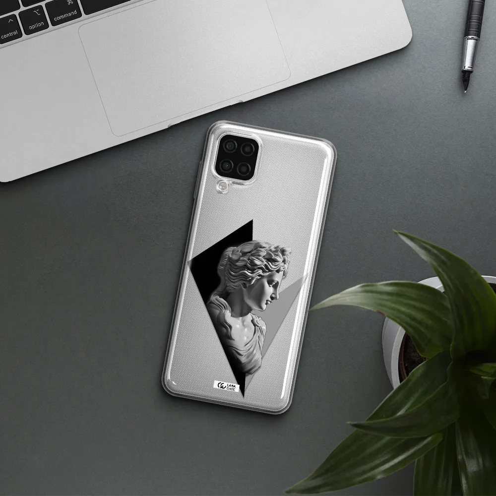a close-up of a statue Samsung A12 4g Clear TPU Case