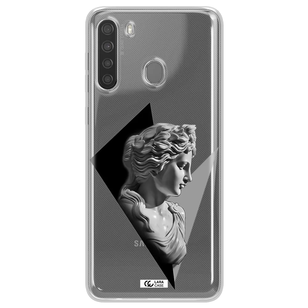 a close-up of a statue Samsung A21 Clear TPU Case