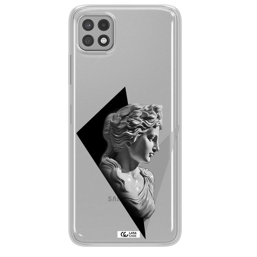 a close-up of a statue Samsung A22 5g Clear TPU Case