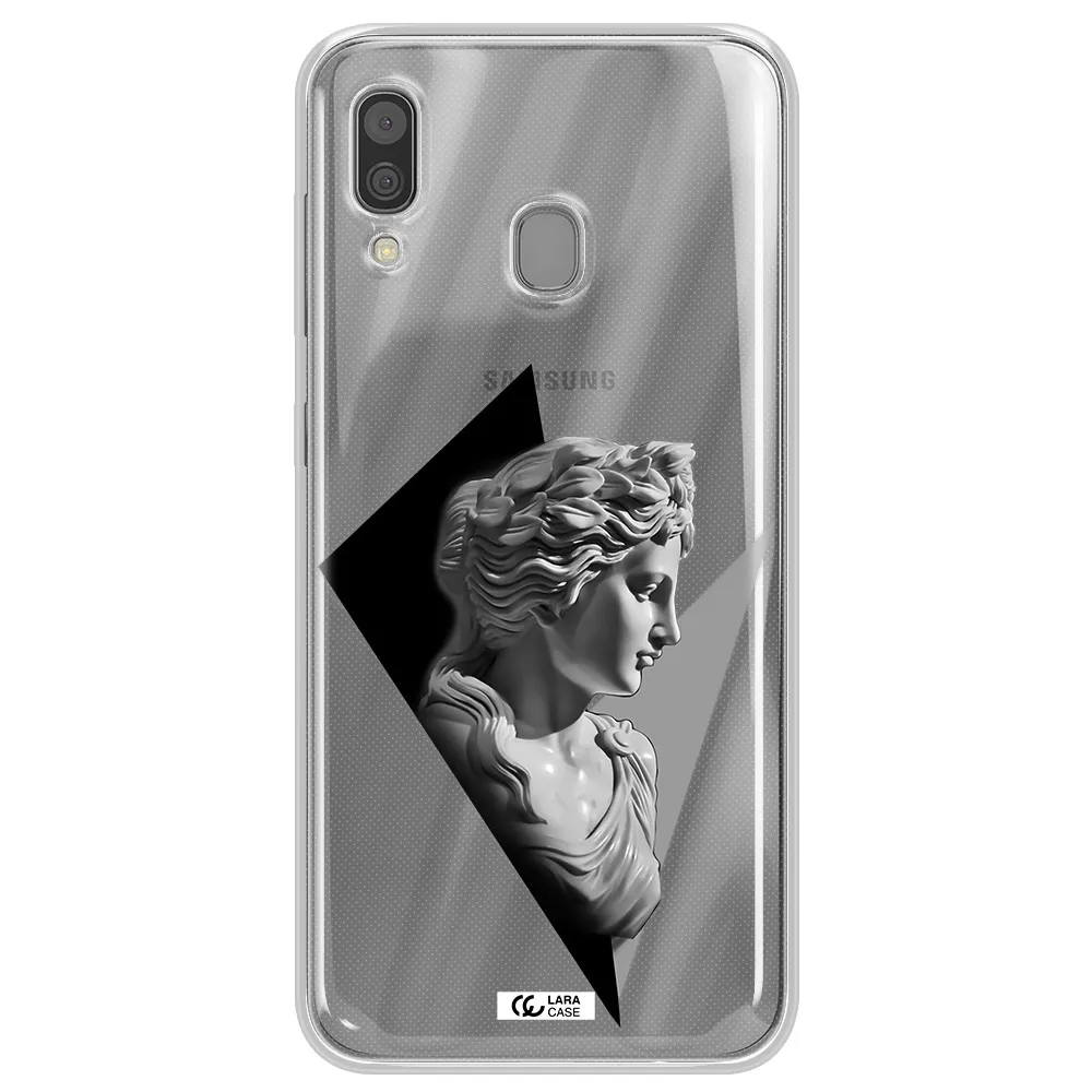 a close-up of a statue Samsung A30 Clear TPU Case