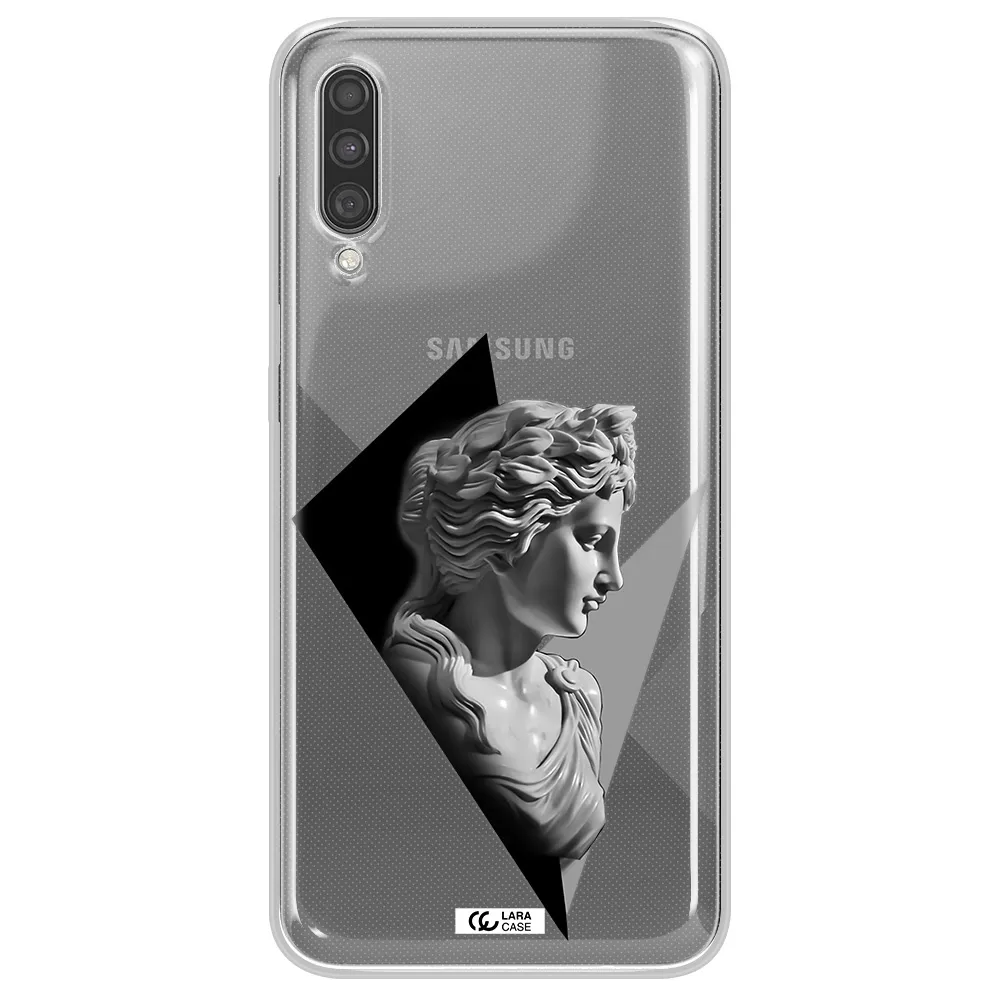 a close-up of a statue Samsung A30S Clear TPU Case