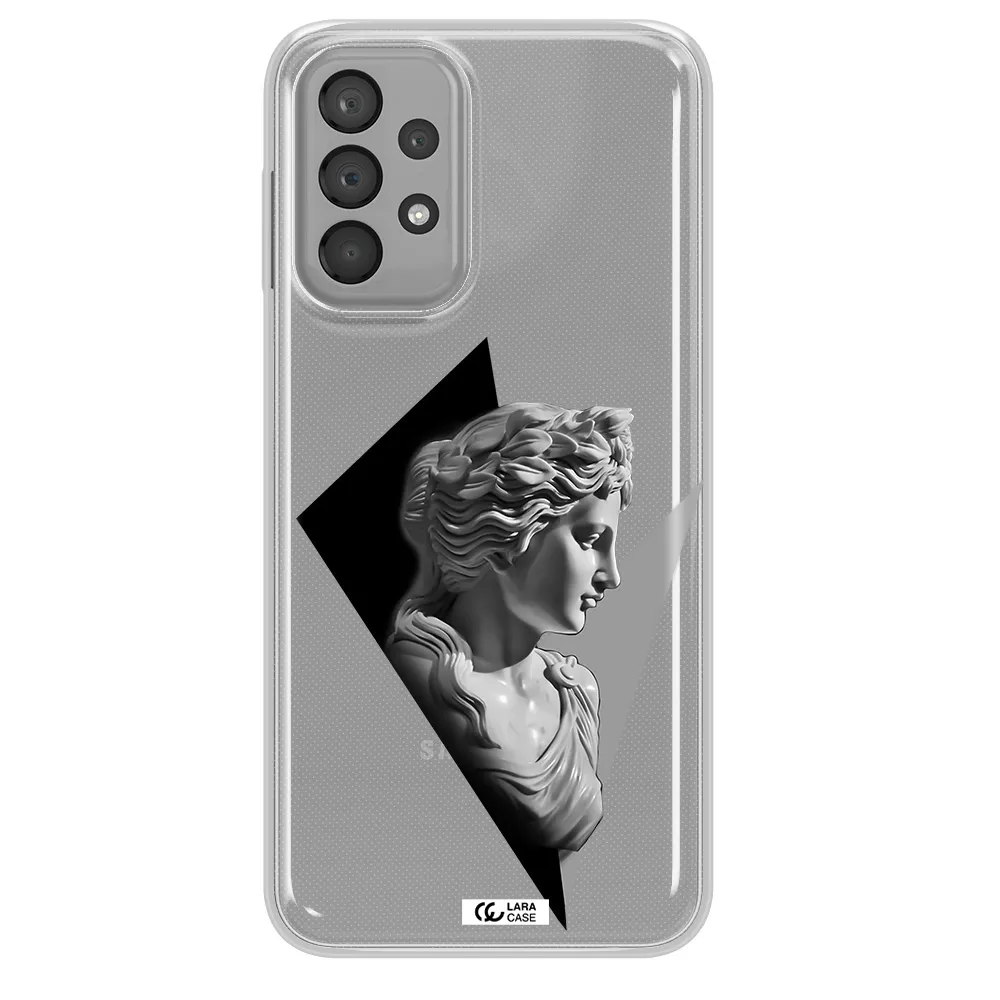 a close-up of a statue Samsung A33 Clear TPU Case