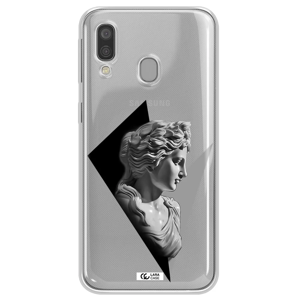 a close-up of a statue Samsung A40 Clear TPU Case
