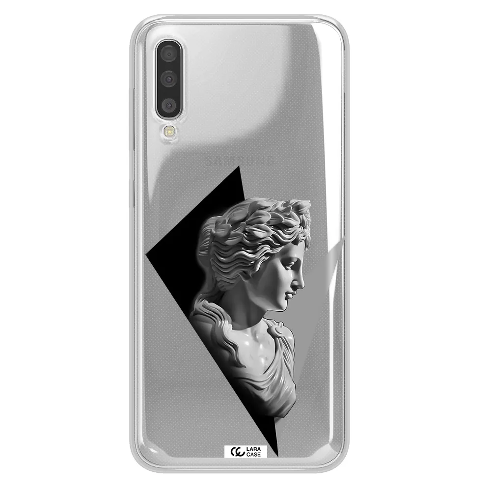a close-up of a statue Samsung A50 Clear TPU Case