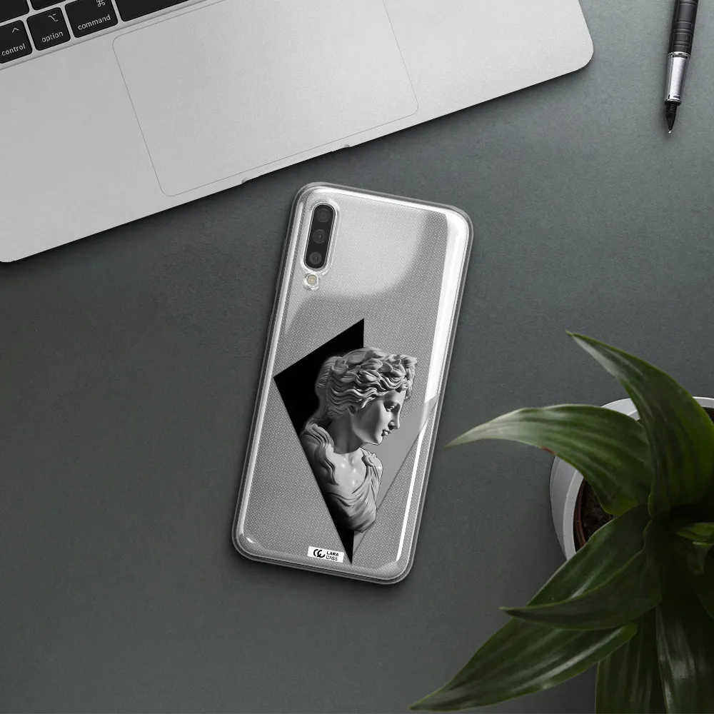 a close-up of a statue Samsung A50 Clear TPU Case