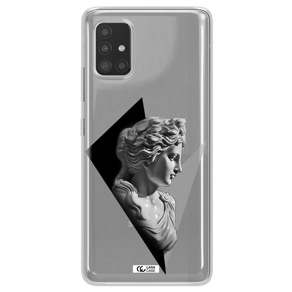a close-up of a statue Samsung A51 Clear TPU Case