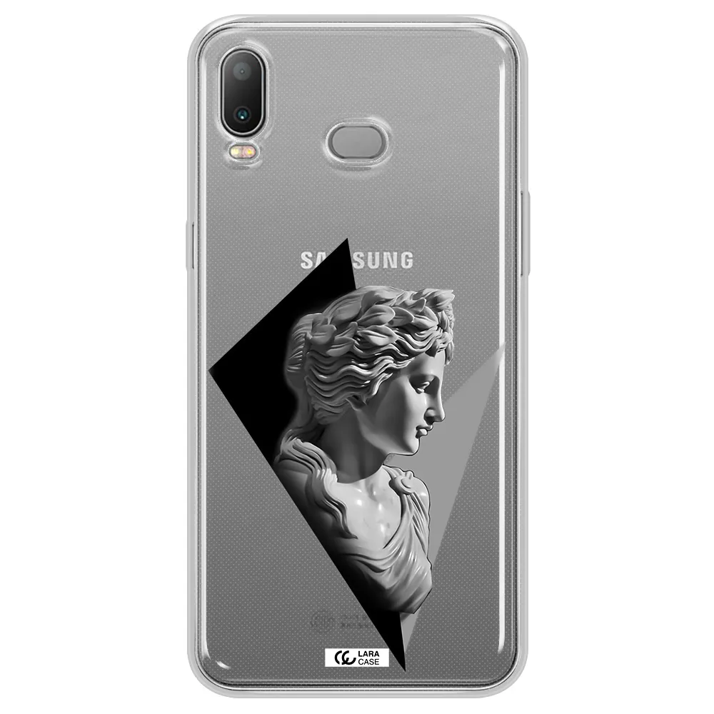 a close-up of a statue Samsung A6S Clear TPU Case