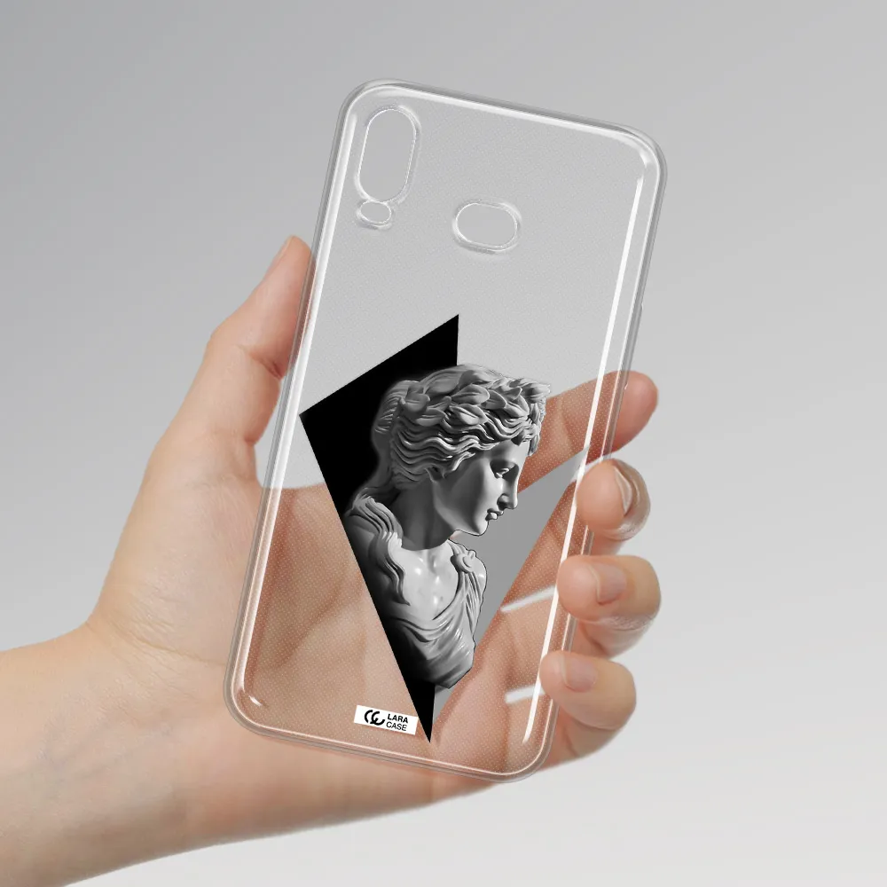 a close-up of a statue Samsung A6S Clear TPU Case