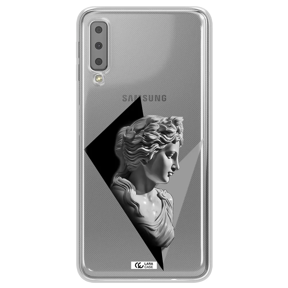 a close-up of a statue Samsung A7 2018 Clear TPU Case