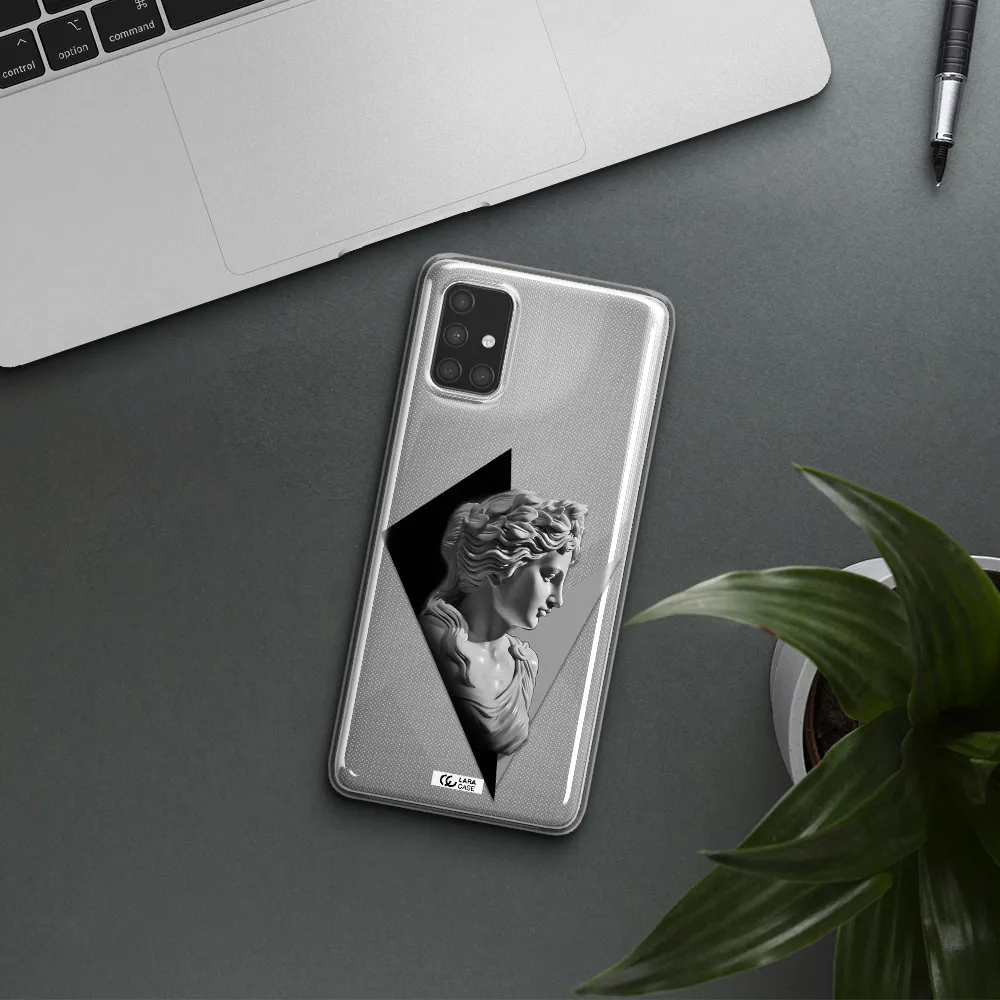 a close-up of a statue Samsung A71 Clear TPU Case