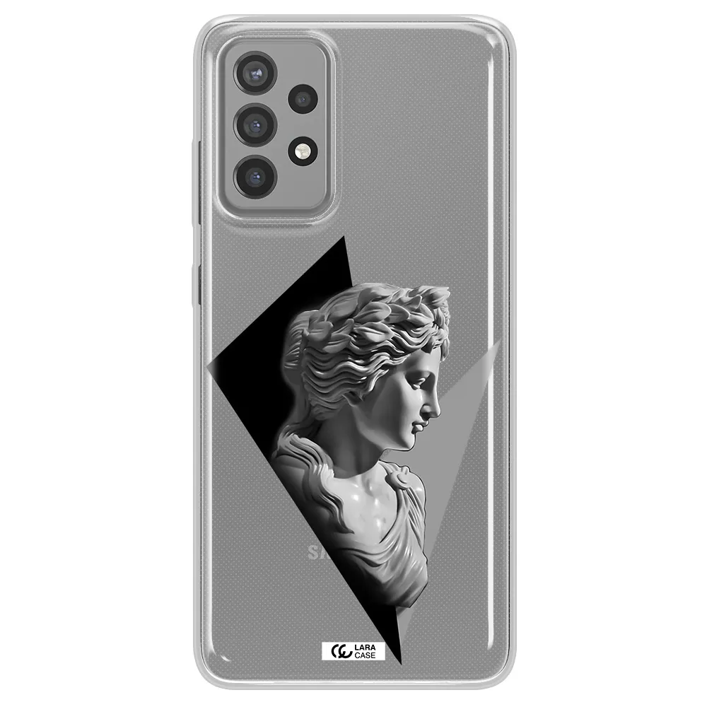 a close-up of a statue Samsung A72 Clear TPU Case