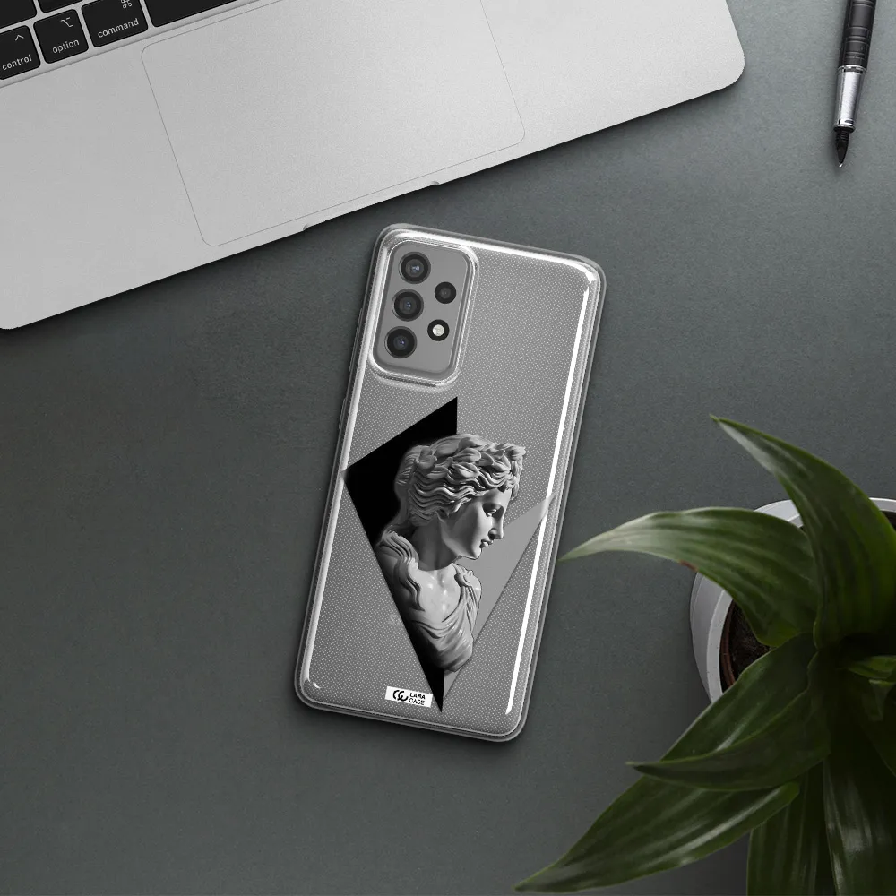 a close-up of a statue Samsung A72 Clear TPU Case