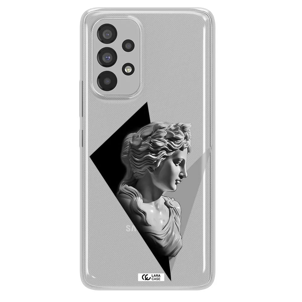 a close-up of a statue Samsung A73 Clear TPU Case