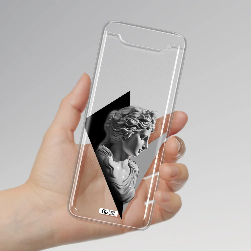 a close-up of a statue Samsung A80 Clear TPU Case