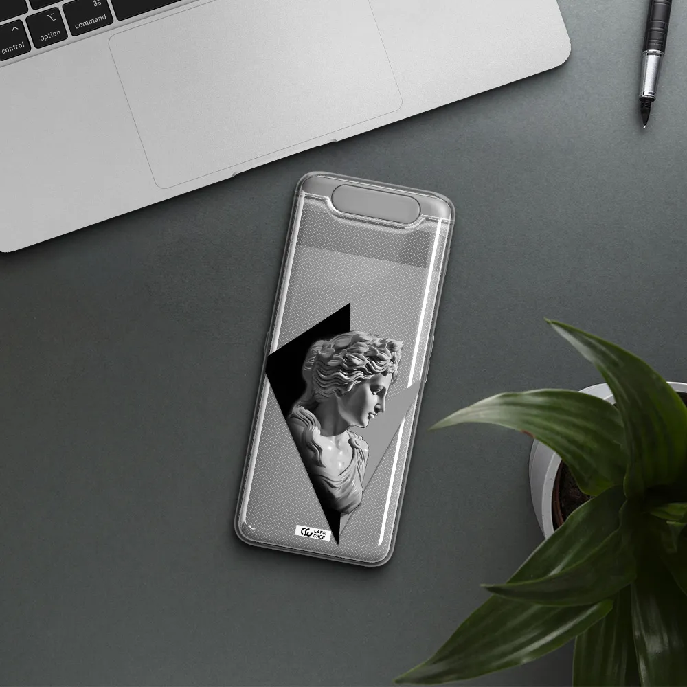 a close-up of a statue Samsung A80 Clear TPU Case