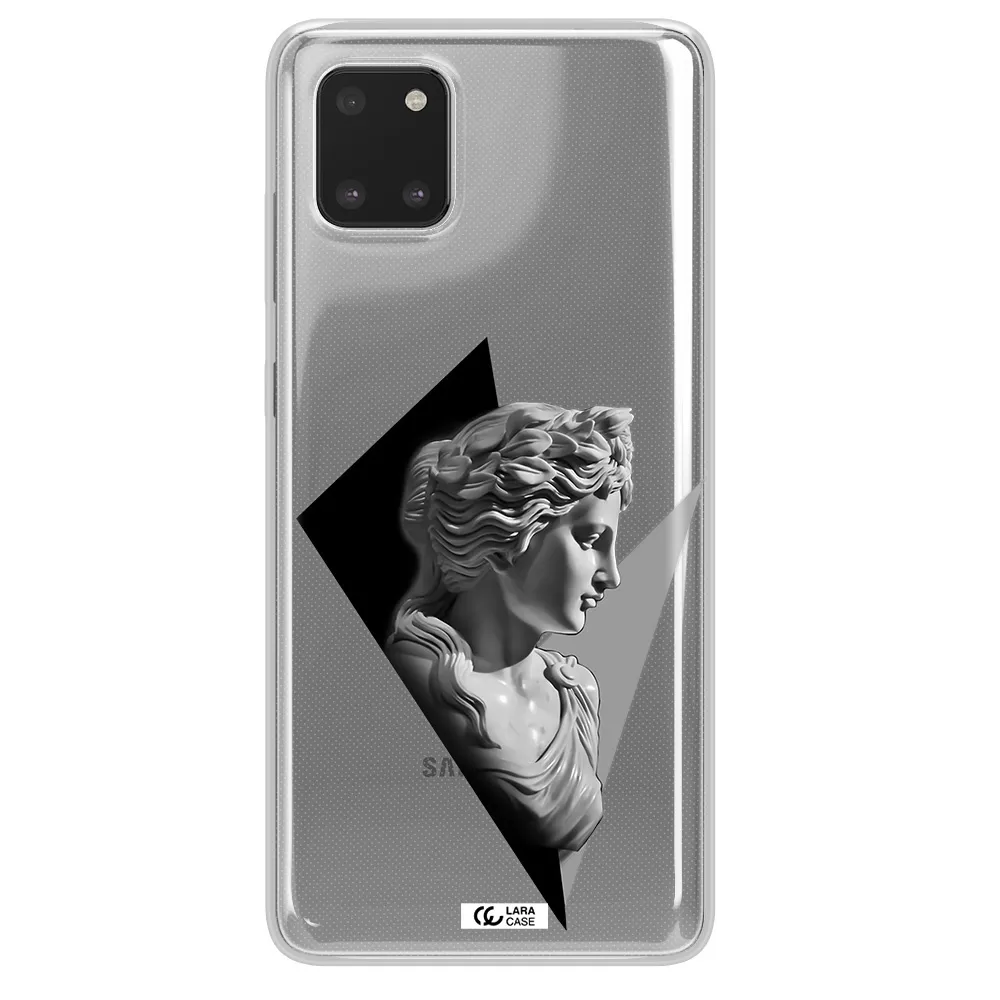 a close-up of a statue Samsung A81 Clear TPU Case