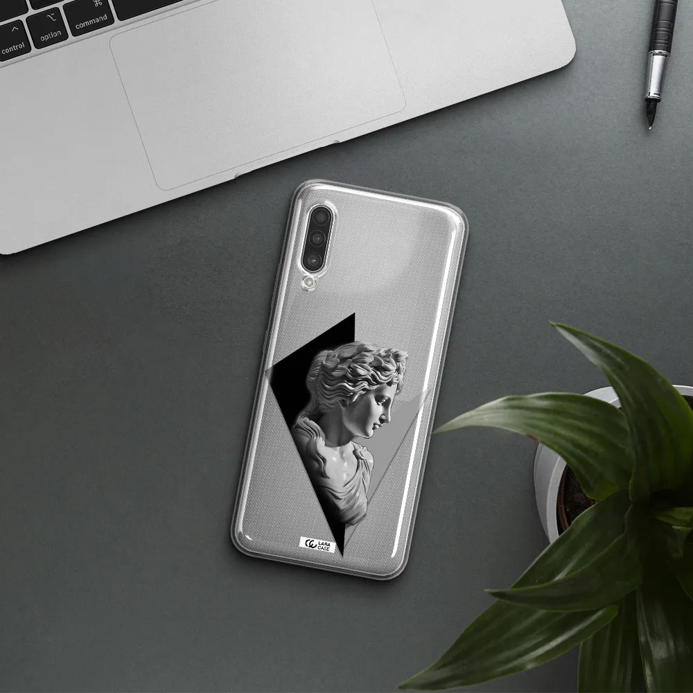 a close-up of a statue Samsung A90 Clear TPU Case