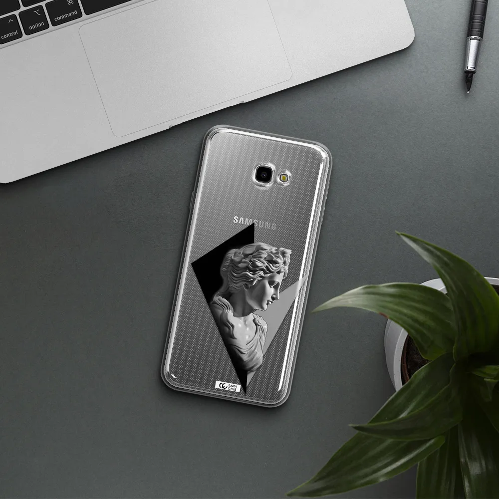 a close-up of a statue Samsung J4 Plus Clear TPU Case