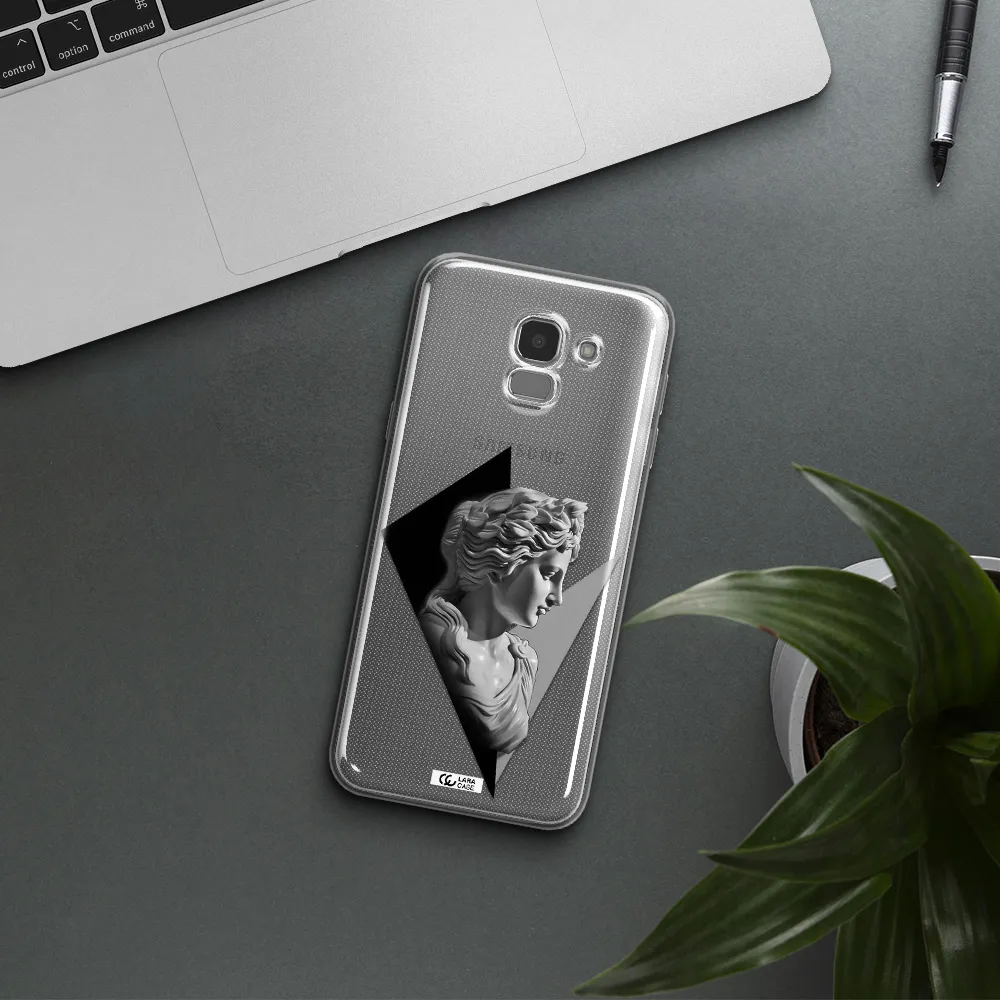 a close-up of a statue Samsung J6 Clear TPU Case